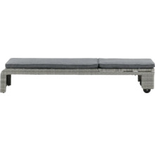 Trädgårdsbädd med hjul och grå dynor