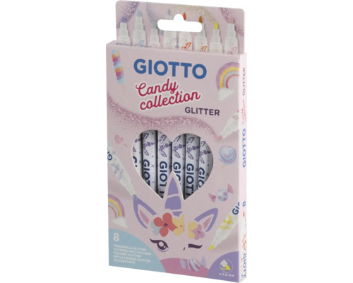 Giotto Candy Collection glitterpennor, 8 stycken i en förpackning
