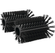 Två svarta borstvalsar för rengöringsmaskiner