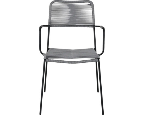 Trädgårdsfåtölj med armstöd och repsitsar