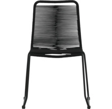 Trädgårdsfåtölj med stålram och repväv