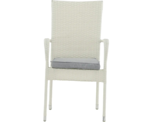 Matstol VENTURE HOME Anna vit inkl. dyna Trädgårdsfåtölj av rotting med sittdyna