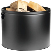 Vedkorg av metall med vedträn