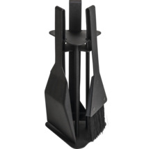 Eldstadstillbehör med skyffel, borste och ställ