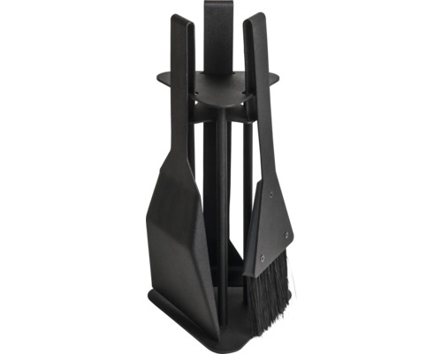 Eldställ ADURO Proline 3 svart stål 16x33,5cm Eldstadstillbehör med skyffel, borste och ställ