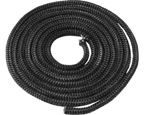 Glasfiberpackning ADURO rund svart Ø6mm 2m Tätningslist för kamin, rullad