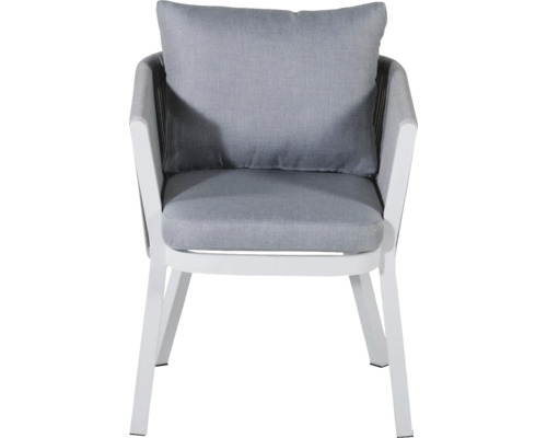 Trädgårdsstol med dyna och vit ram