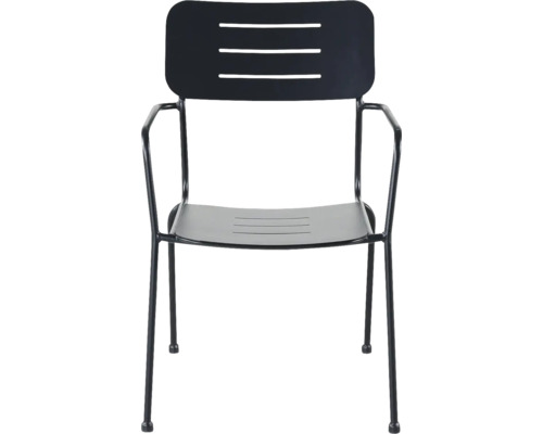 Stol med armstöd av metall