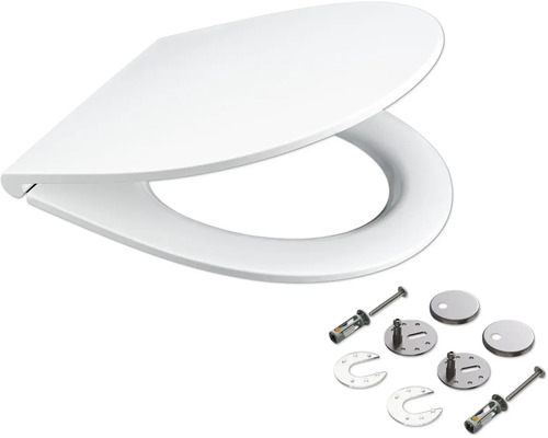 Toalettsits av plast med monteringstillbehör