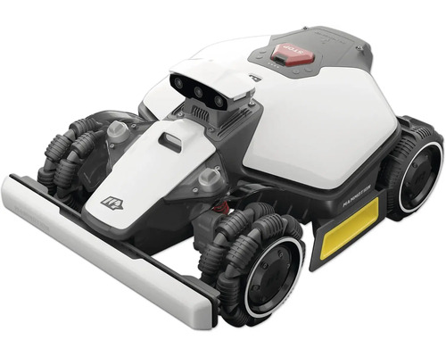 Robotgräsklippare med stötfångare och hjul i flera delar