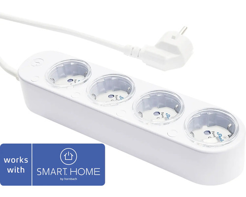 Byggcentral SHELLY Power strip 4 Gen4 vit Vit grenuttag med fyra uttag och kontakt för inomhusbruk