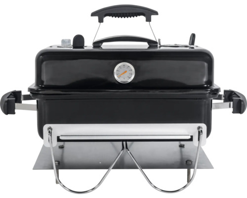 Bärbar kolgrill med locktermometer