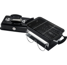 Bärbar kolgrill med grillgaller och temperaturvisning