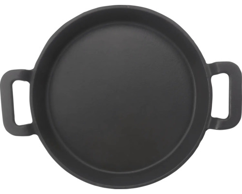 Rund stekpanna i gjutjärn med handtag
