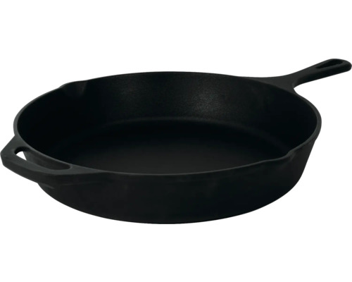 Gjutjärnspanna med handtag och mothandtag