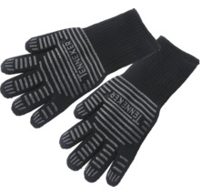 Ett par svarta JENNEKER-handskar med ränder och halkskyddsbeläggning