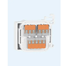 Kopplingsdosa med orangefärgade klämmor