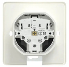 Detaljvy av ett eluttag med olika markeringar och symboler.