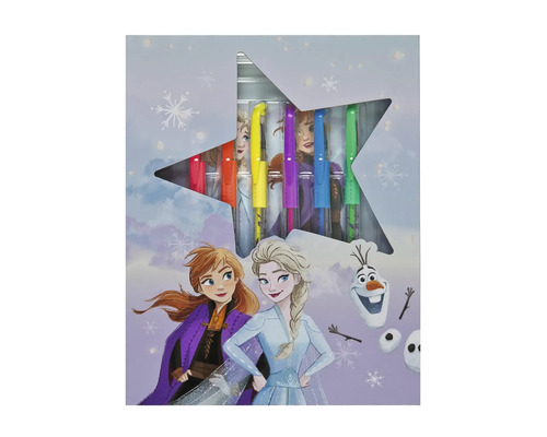 Frozen överstrykningspennor i förpackning med bilder av Anna, Elsa och Olaf