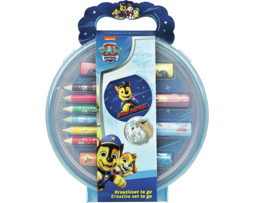 Kreativ set att ta med med Paw Patrol motiv, pennor och målarbilder