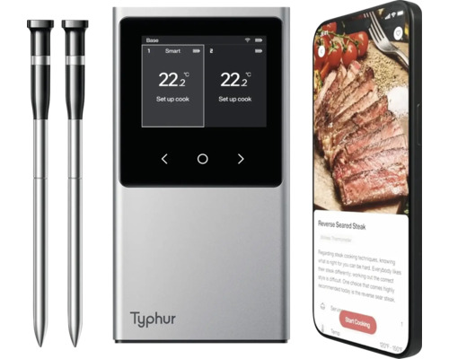 Typhur köttermometer med två sonder och smartphone-app