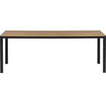 Rektangulärt bord med träskiva och metallram