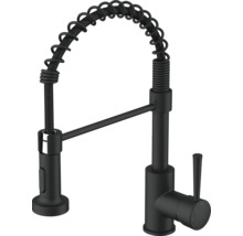 Svart köksblandare med spiralfjäder