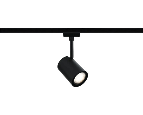 Svart LED-spotlight på strömskena