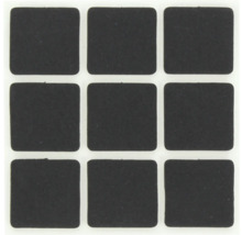 Nio fyrkantiga möbelglidare av filt