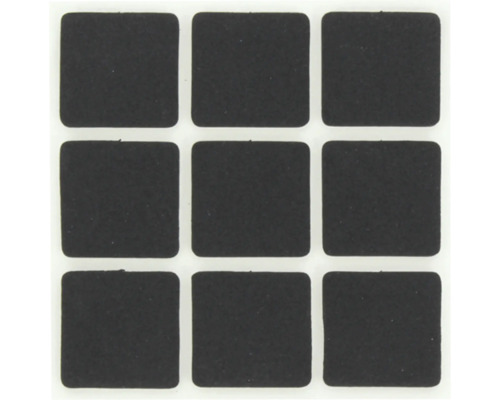 Nio fyrkantiga möbelglidare av filt