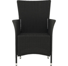 Trädgårdsstol i rotting med armstöd