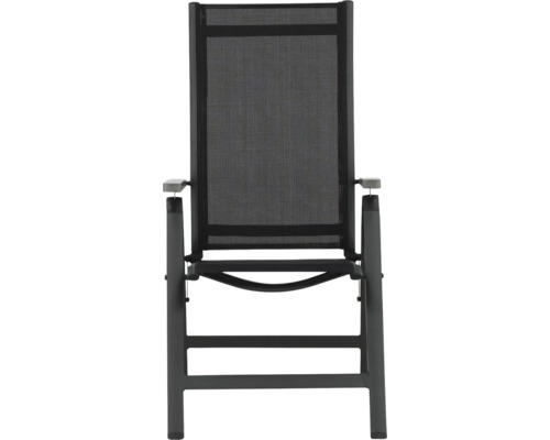 Positionsstol VENTURE HOME Albany svart Trädgårdsstol med armstöd och nätklädsel