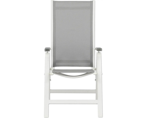 Positionsstol VENTURE HOME Albany vit/grå Trädgårdsstol med armstöd och textilklädsel