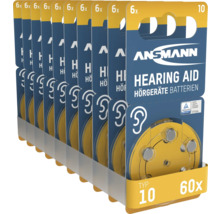 Ansmann hörapparatsbatterier typ 10, 60 stycken
