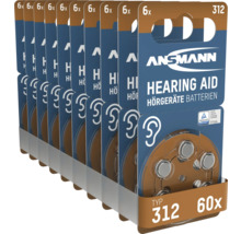 Ansmann hörbatterier typ 312, 60 stycken