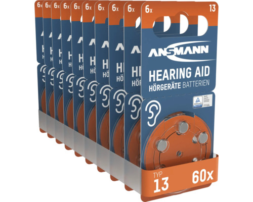 Visning av hörapparatsbatterier typ 13 i 60-pack