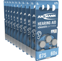 Ansmann hörapparatsbatterier typ 675, 60 stycken