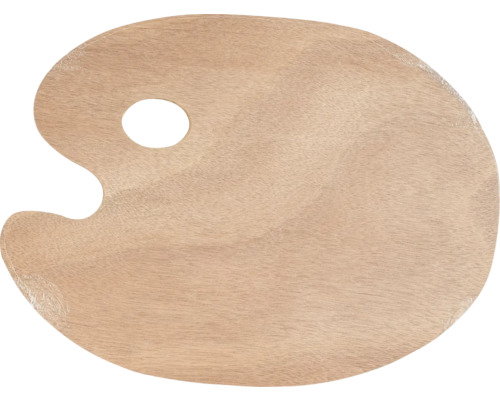 Träpalett med tumhål för konstnärsmaterial