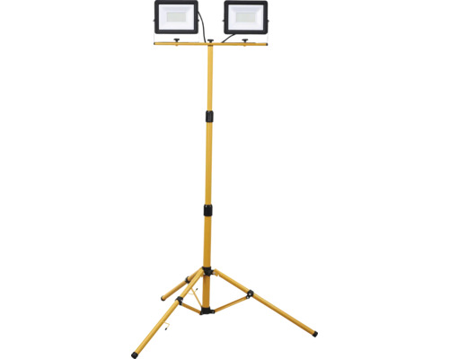 LED-strålkastare MALMBERGS Omni teleskopstativ 2x30W IP65 Dubbel strålkastare på stativ för användning inomhus och utomhus