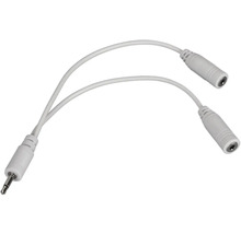 Audio Y-adapterkabel med en kontakt och två uttag
