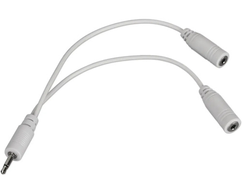 Audio Y-adapterkabel med en kontakt och två uttag