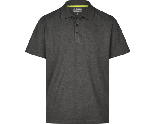 Grå Hammer Workwear pikétröja med knappslå