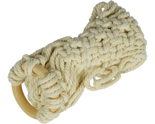 Makramé-växtupphängning i bomull med träring