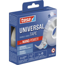 Tesa Universal dubbelhäftande tejp med Nano Power, 3 m x 30 mm