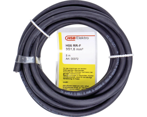 H05 RR-F elkabel 3G1,5 mm², 5 meters rulle