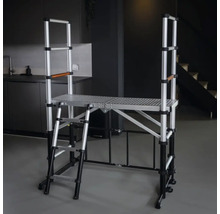 Rullställning i aluminium med stege för inomhusbruk