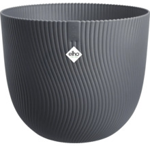 Dekorativ blomkruka med räfflad struktur och Elho-logotyp