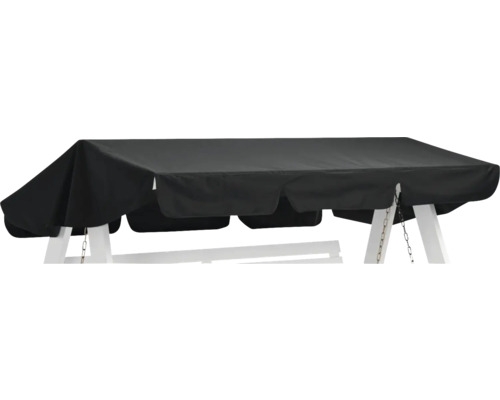 Hammocktak EDEN WOOD 3-sits svart Takgunga med vit ram och kedjeupphängning