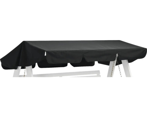 Hammocktak EDEN WOOD 2-sits svart Svart soltak för trädgårdsgunga