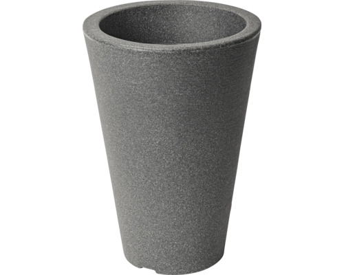 Grå blomkruka i plast